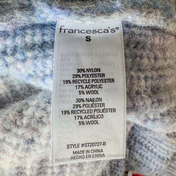 NWT-Audrey Parks by Francesca’s-Elaine Fuzzy Long Cardigan-Pastels-Women’s Small - Picture 7 of 9